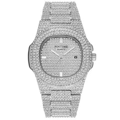 Unique Diamond-Style Iced Out Watch - Silver