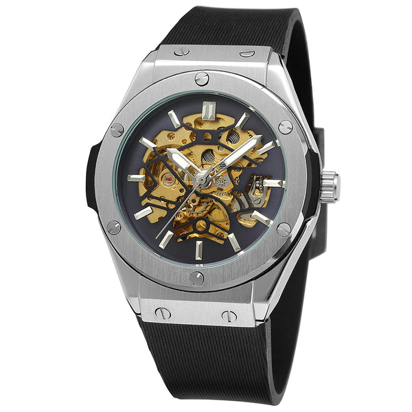 Ultra Luxury Steel Chronograph Skeleton Watch - Gold/Silver