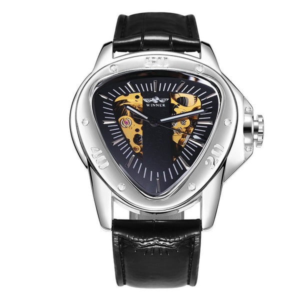 Luxury Steel Automatic Skeleton Watch - Gold/Silver