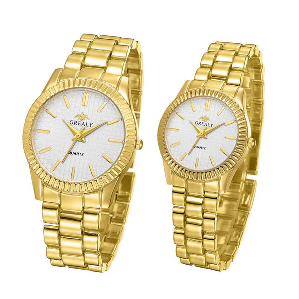 His & Hers Classic Stainless Steel Watch - Gold/White
