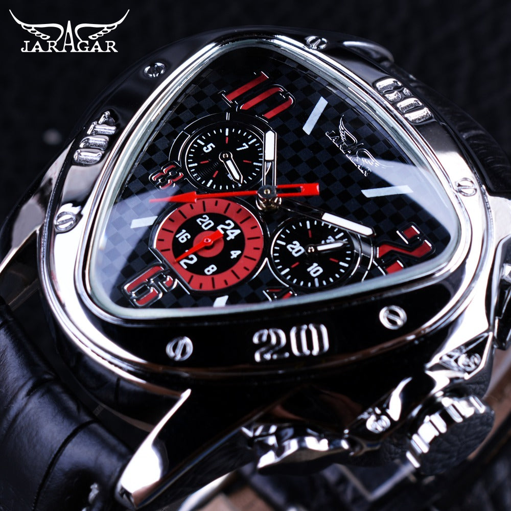 Ultra Luxury Mechanical Steel Automatic Chronograph Watch - Black/Red