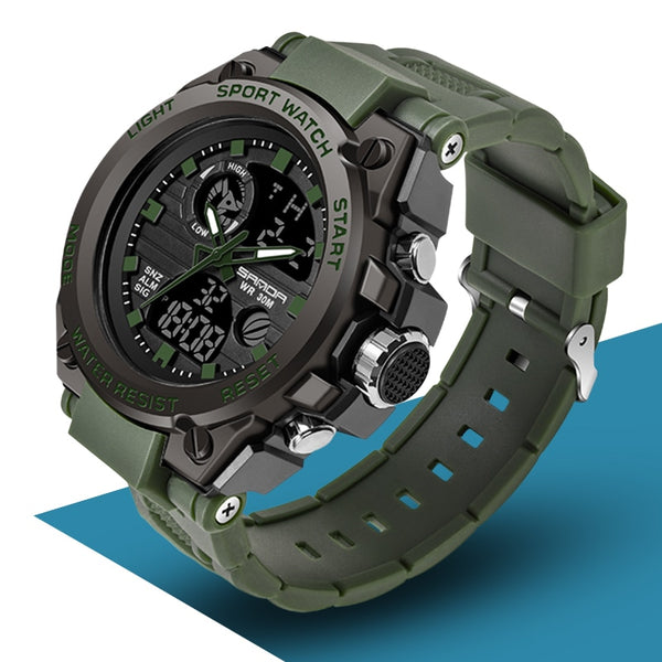 Big Face Steel Military Waterproof Sport Watch - 5 Color Options
