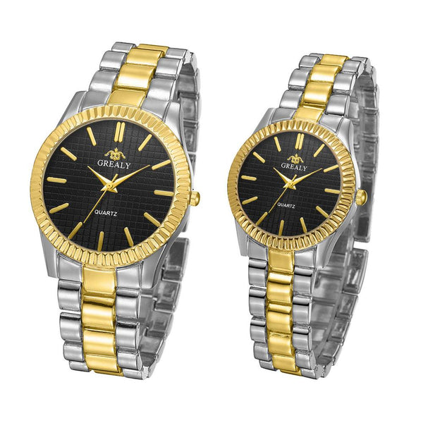 His & Hers Classic Stainless Steel Watch - Silver/Gold/Black