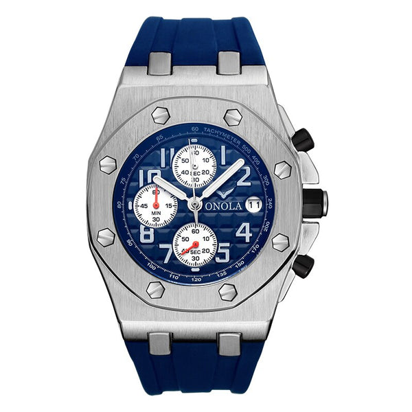 Luxury Chronograph Steel Watch - Blue/Blue