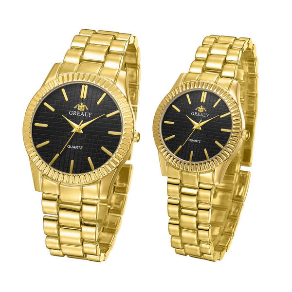 His & Hers Classic Stainless Steel Watch - Gold/Black
