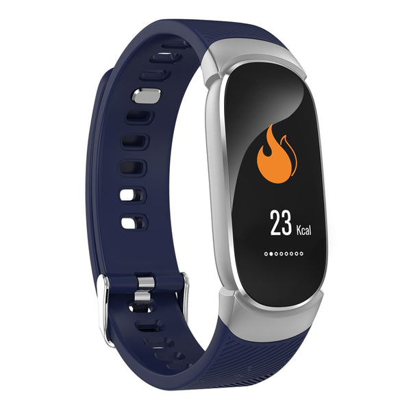 Bluetooth Digital LED Smart Fitness Watch - Blue
