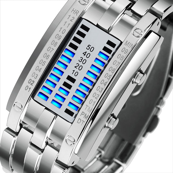 Unique  Stainless Steel LED Waterproof Digital Watch - Womens (small) Silver