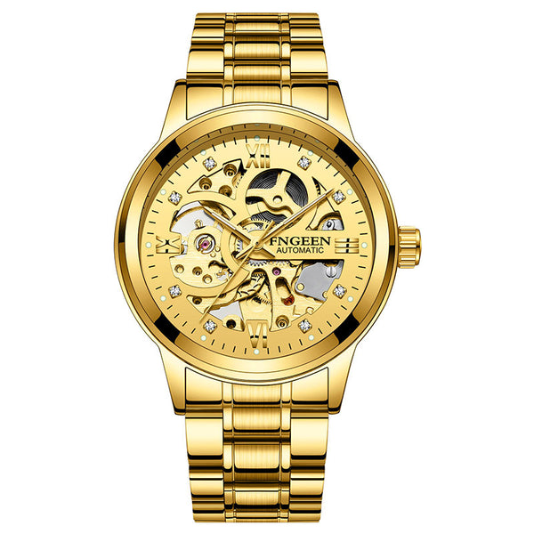 Ultra Luxury Steel Band Skeleton Watch - Gold