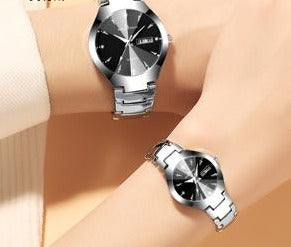 Luxury His/Hers Steel Pair of Watches - Silver