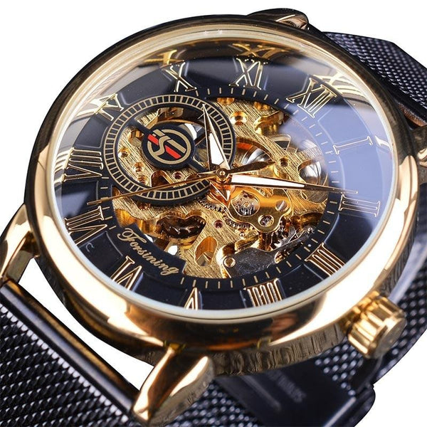 Ultra Luxury Automatic Skeleton Watch - Gold/Black