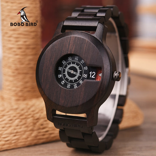 Luxury Natural Ebony Wood Watch