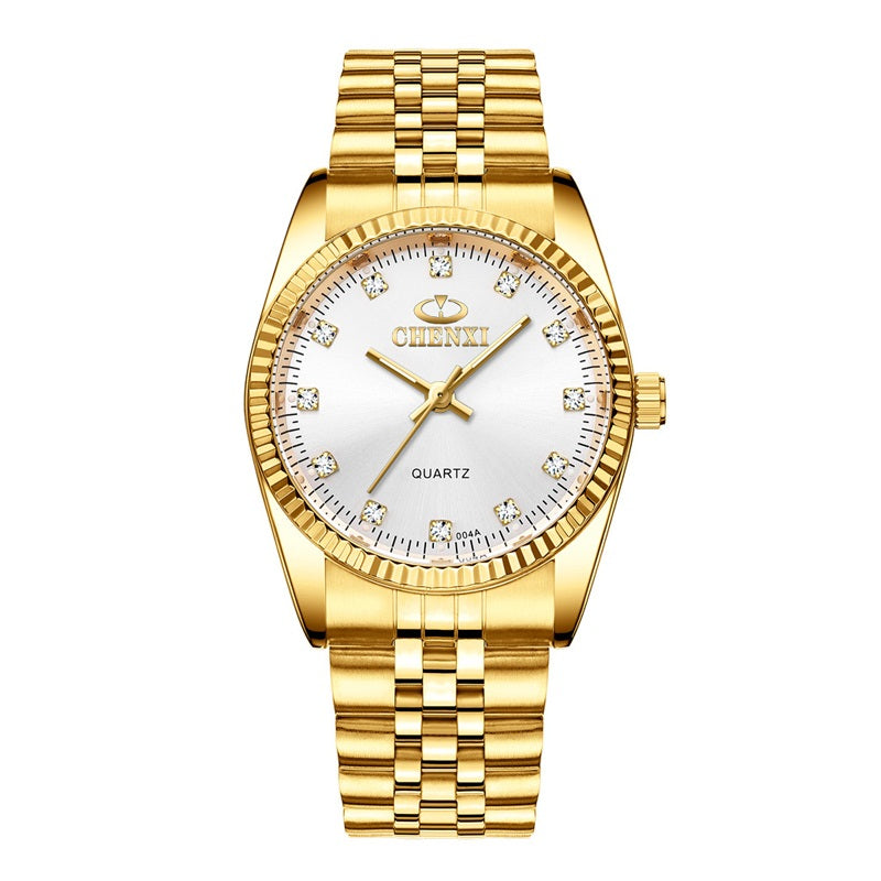Luxury Diamond-Like Steel Quartz Watch  - 4 Color Options