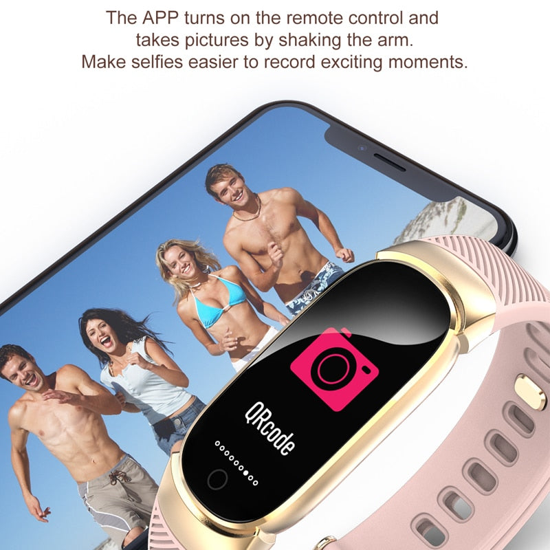Bluetooth Digital LED Smart Fitness Watch - Pink