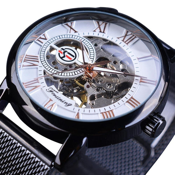 Ultra Luxury Automatic Skeleton Watch - White/Black