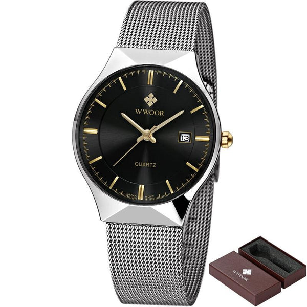 Luxury Quartz Steel Mesh Watch - Silver