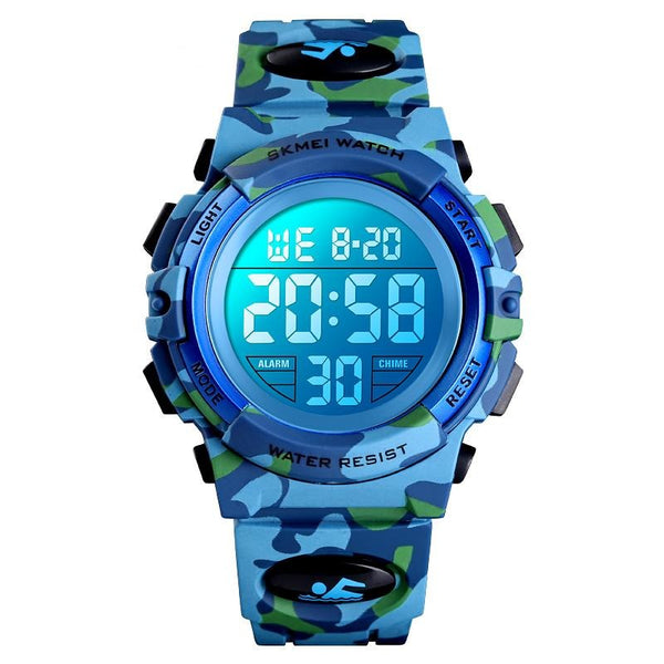 Kids Waterproof Digital Sports Watch - Light Blue