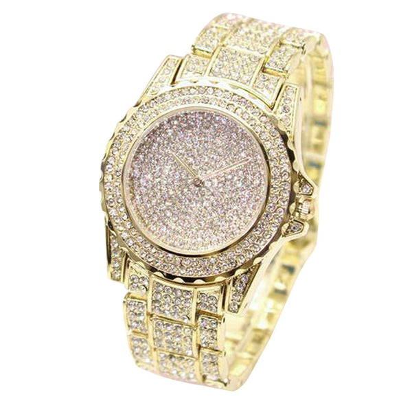 Luxury Diamond-Style Iced Out Watch - Gold