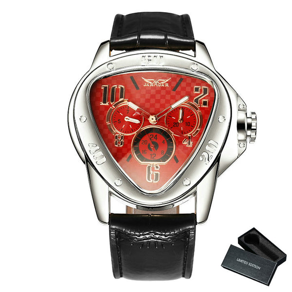 Luxury Steel Quartz Chronograph Automatic Watch - Red