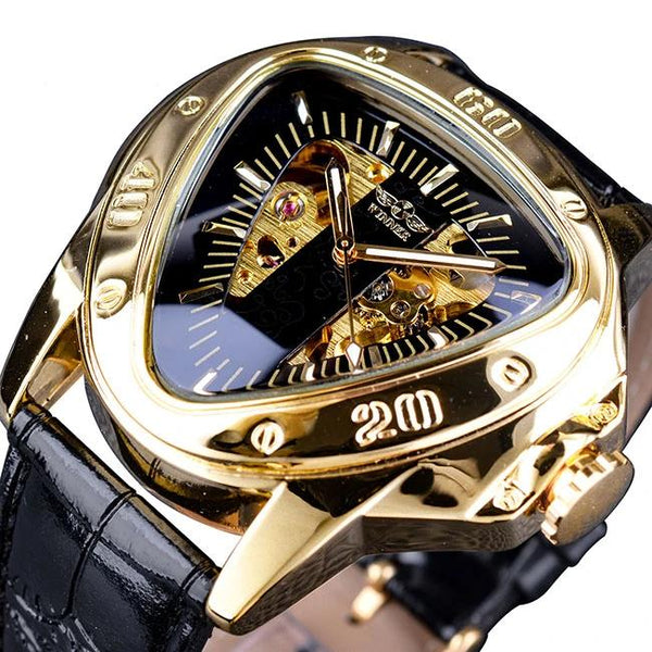 Ultra Luxury Mechanical Steel Skeleton Watch - Gold/Black