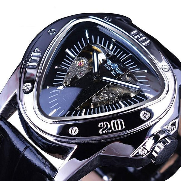 Ultra Luxury Mechanical Steel Skeleton Watch - Black/Blue