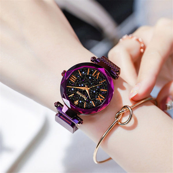 Luxury Elegant Starry Quartz Watch - Purple