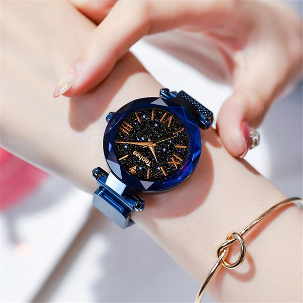 Luxury Elegant Starry Quartz Watch - Blue